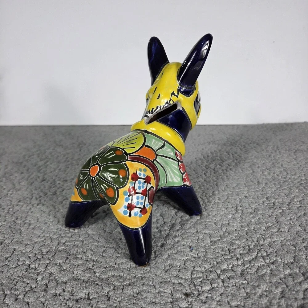 Talavera Donkey Mexican Art Pottery Hand Painted Garden/Home Decor
